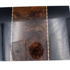 Conte Desktop Humidor - Piano Black with burl veneer inlay (45-80 Count)